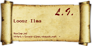 Loosz Ilma névjegykártya